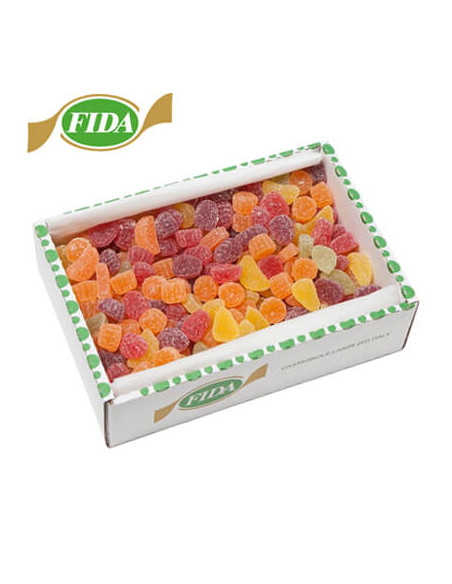 Gominolas naturales en caja de 3 kilos hechas con pectina de frutas. Fruta Italiana Fida