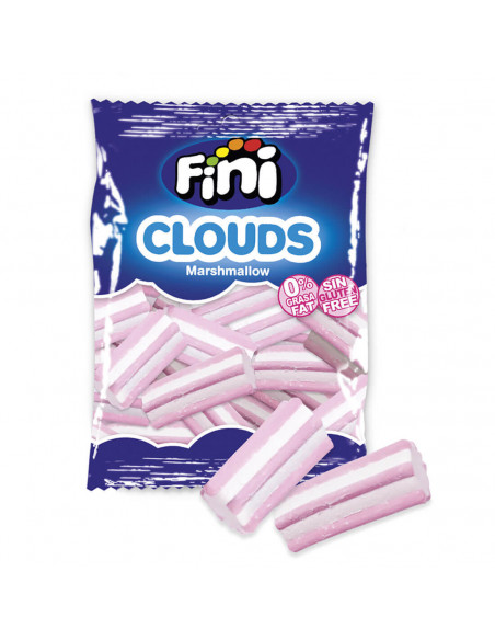 bolsas de 125 unidades de nubes Fini en blanco y estrías rosas.