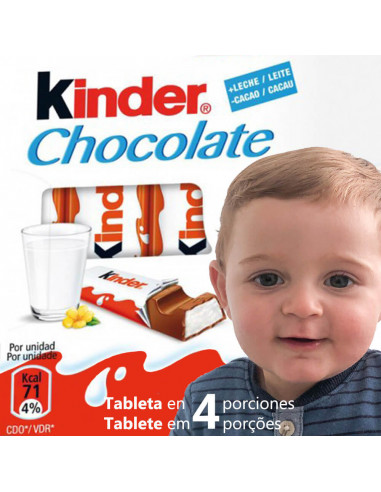 Tabletas de barritas kinder chocolate personalizadas con las fotos que más te gusten. Puedes cambiar también el texto.
