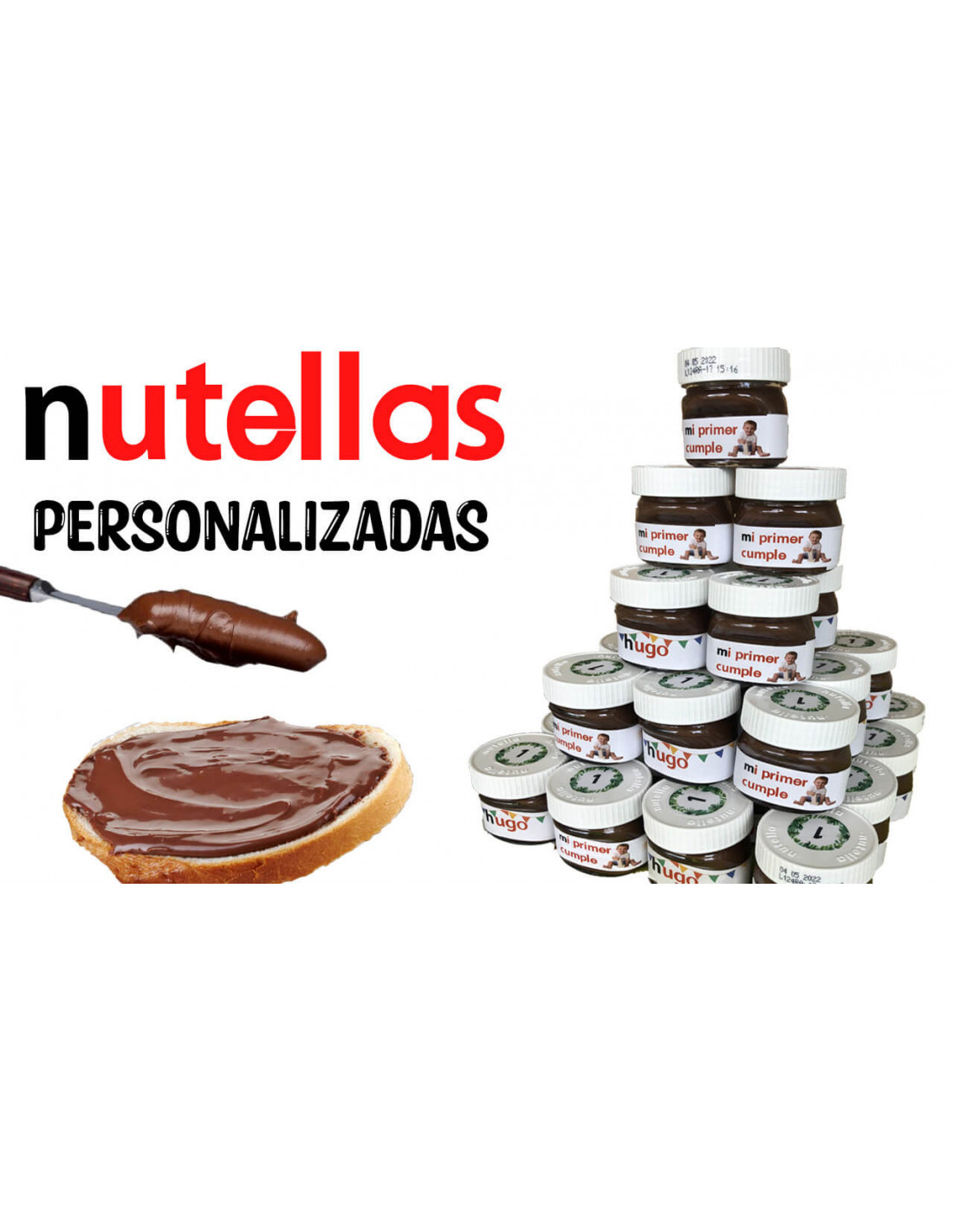 Mini Bote de Nutella con etiqueta personalizada