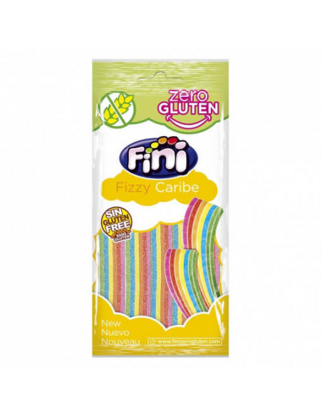 20 bolsas de 75 gramos de lenguas de colores con pica Fini sin gluten.
