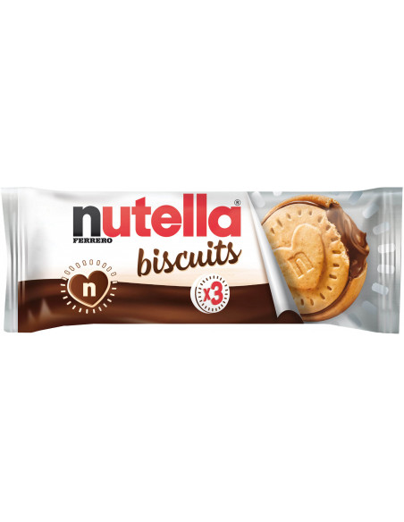28 paquetes con 3 galletas cada uno de las nuevas Nutella Biscuit.