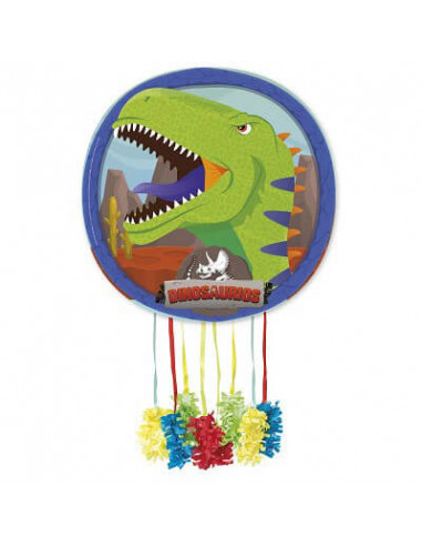 Piñata con un motivos de dinosaurios

Mide 43 cm de diámetro aprox.