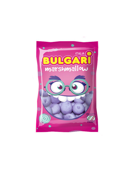 Bolsa con 100 unidades de nubes de color lila-violeta en forma de bola de Bulgari con azúcar encima.