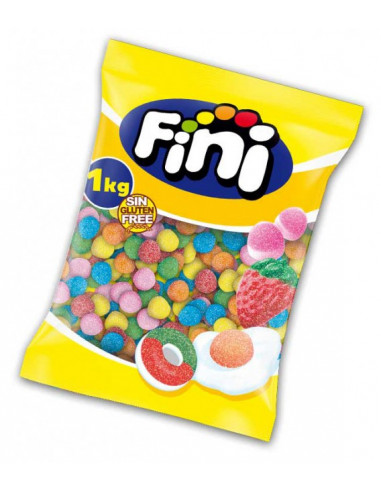bolsa de 1 kilo de bolitas de gominola con azúcar marca Fini
