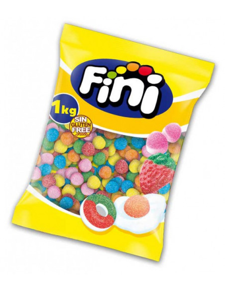 bolsa de 1 kilo de bolitas de gominola con azúcar marca Fini