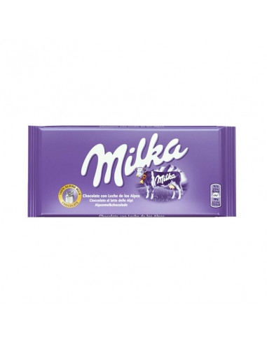 Tableta de 100g de chocolate Milka con leche de los Alpes