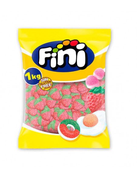 Gominolas ácidas FINI con forma de fresas, pero tamaño mini.

La bolsa contiene 1 kg