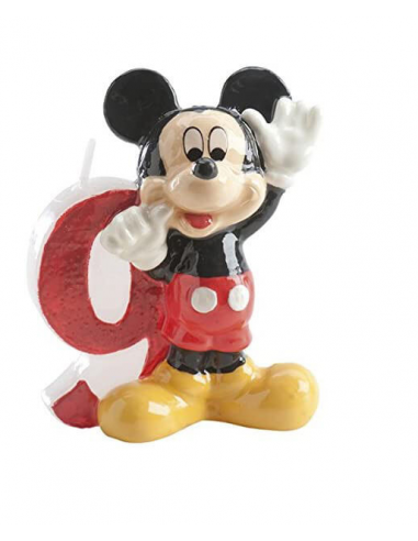 Blíster con vela de Mickey Mouse con el número 9.

7 cm de alto