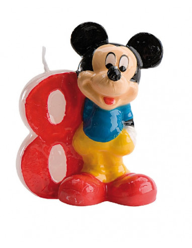 Blíster con vela de Mickey Mouse con el número 8.

7 cm de alto