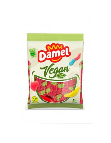 Gominolas con forma y sabor a fresa veganas de DAMEL.

Las bolsas contienen 1 kilo de producto.