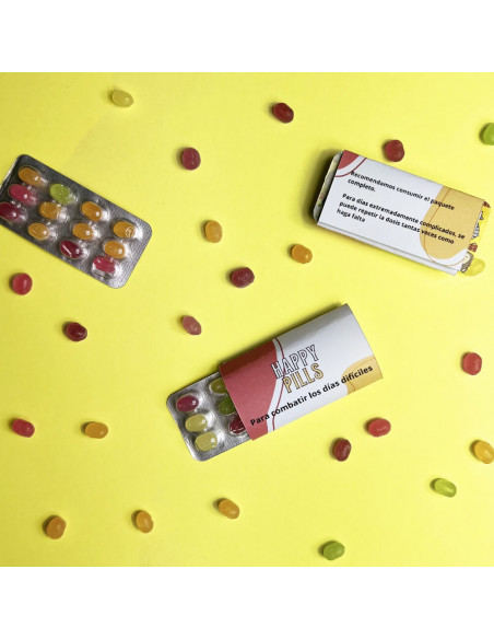 Pack de 135 cajitas de pastillas de caramelo completamente personalizables.
