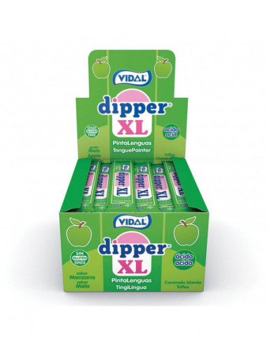 caramelo masticable dipper xl sabor manzana en caja de 100 unidades de Vidal