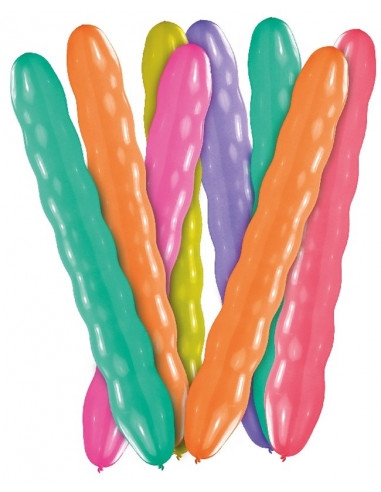 Globos de colores alargados. Al inflarlos parecen un gusano. 

Medida: 70cm