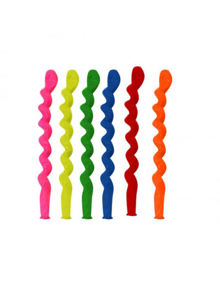 Globos de colores con forma de espiral gigante. 

La bolsa contiene 100 globos