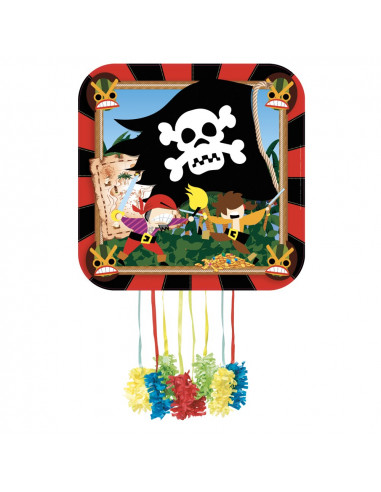Piñata de cartón con dibujo de Piratas. 

43 cm de diámetro