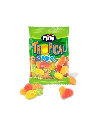 12 bolsitas de 90 gramos de gominolas en forma de frutas tropicales de Fini