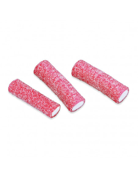 Gominolas de regaliz con forma de taco sabor fresa rellenos de nata, con pica en el exterior.

La bolsa contiene 1 kg