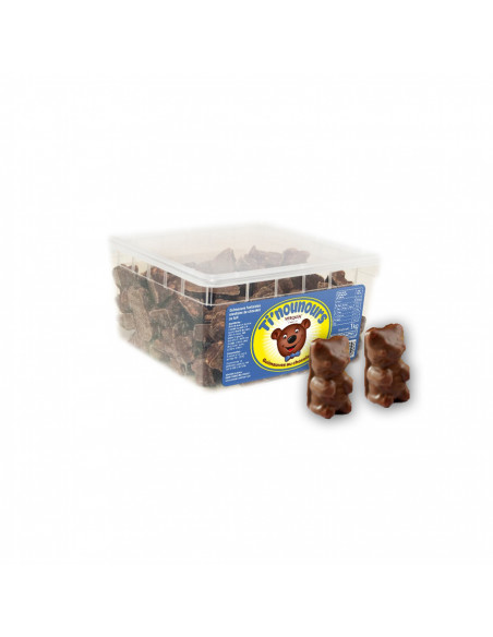 nubes en forma de oso cubiertas con chocolate negro