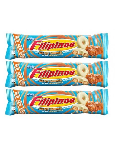 Galletas Filipinos de chocolate blanco rellenas de caramelo ligeramente salado