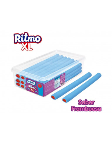 Regaliz xxl sabor frambuesa rellena de gelatina de fresa